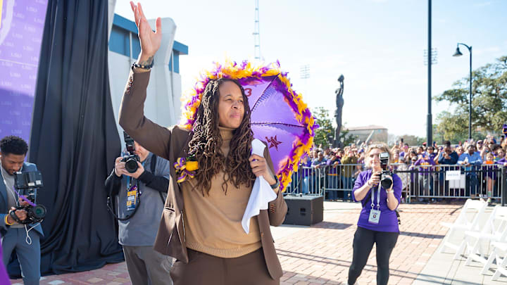 Statue unveiling ceremony for Seimone Augustus outside of the Pete Maravich center on the campus of Statue unveiling ceremony for Seimone Augustus outside of the Pete Maravich center on the campus of