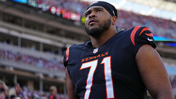 Oct 7, 2022; Cincinnati, OH, USA;  

Cincinnati Bengals offensive tackle La'el Collins (71) walks