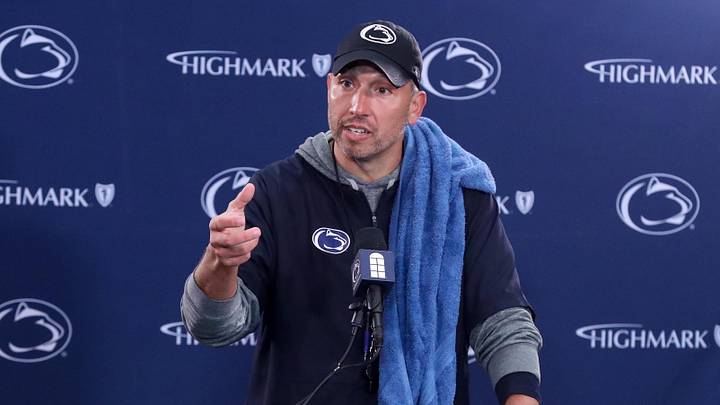 Apr 25, 2026; University Park, PA, USA; Penn State Nittany Lions head coach Matt Campbell answers questions from the media following the Penn State Blue-White Spring game at Beaver Stadium. Mandatory Credit: Matthew O'Haren-Imagn Images Apr 25, 2026; University Park, PA, USA; Penn State Nittany Lions head coach Matt Campbell answers questions from the media following the Penn State Blue-White Spring game at Beaver Stadium. Mandatory Credit: Matthew O'Haren-Imagn Images