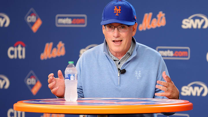 Jun 28, 2023; New York City, New York, USA; New York Mets owner Steve Cohen speaks to the media