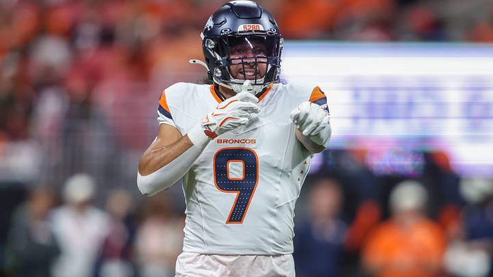 Aug 14, 2026; Atlanta, Georgia, USA; Denver Broncos safety Talanoa Hufanga (9) in action against the Atlanta Falcons in the first quater at Mercedes-Benz Stadium. Mandatory Credit: Brett Davis-Imagn Images Aug 14, 2026; Atlanta, Georgia, USA; Denver Broncos safety Talanoa Hufanga (9) in action against the Atlanta Falcons in the first quater at Mercedes-Benz Stadium. Mandatory Credit: Brett Davis-Imagn Images