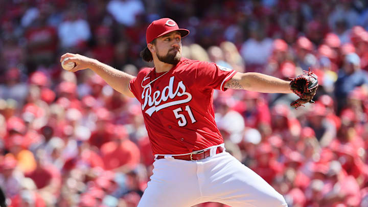 Cincinnati Reds pitcher Graham Ashcraft. Cincinnati Reds pitcher Graham Ashcraft.