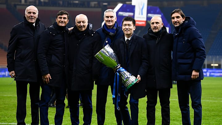 Piero Volpi, Javier Zanetti, Beppe Marotta, Alessandro Antonello, Steven Zhang, Piero Ausilio, Dario Baccin