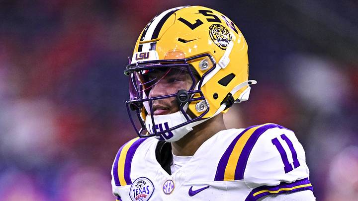 LSU Tigers quarterback Michael van Buren Jr. (11) looks on prior to the game against the Houston Cougars at NRG Stadium. 