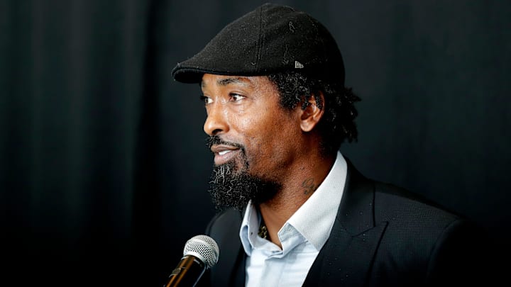 Al Harris talks before his induction into the Green Bay Packers Hall of Fame on Sept. 2, 2021, at Lambeau Field in Green Bay, Wis.
Gpg Packershof 090221 Sk27 Al Harris talks before his induction into the Green Bay Packers Hall of Fame on Sept. 2, 2021, at Lambeau Field in Green Bay, Wis.
Gpg Packershof 090221 Sk27