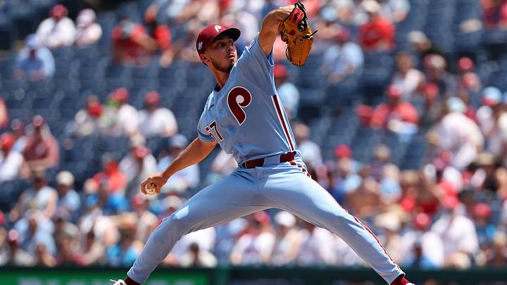 Jul 2, 2026; Philadelphia, Pennsylvania, USA; Philadelphia Phillies pitcher Alan Rangel (57) throws a pitch during the first inning against the Pittsburgh Pirates at Citizens Bank Park. Jul 2, 2026; Philadelphia, Pennsylvania, USA; Philadelphia Phillies pitcher Alan Rangel (57) throws a pitch during the first inning against the Pittsburgh Pirates at Citizens Bank Park.