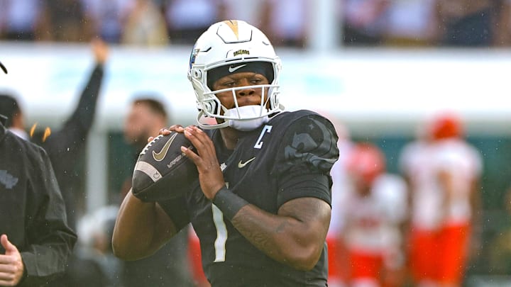 UCF Knights quarterback KJ Jefferson will face the Florida Gators on Saturday. The former Arkansas Razorbacks signal caller has plenty of SEC experience. UCF Knights quarterback KJ Jefferson will face the Florida Gators on Saturday. The former Arkansas Razorbacks signal caller has plenty of SEC experience.