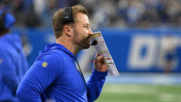 Jan 14, 2024; Detroit, Michigan, USA; Los Angeles Rams head coach Sean McVay.