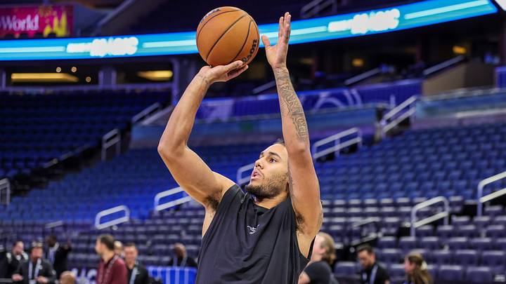 Oct 13, 2026; Orlando, Florida, USA;  Cleveland Cavaliers forward Jaylon Tyson (20) warms up before the game against the Orlando Magic at Kia Center.  Mandatory Credit: Mike Watters-Imagn Images