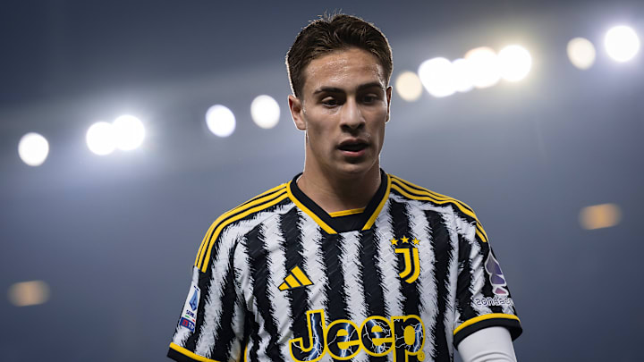 Kenan Yildiz of Juventus FC looks on during the Serie A...