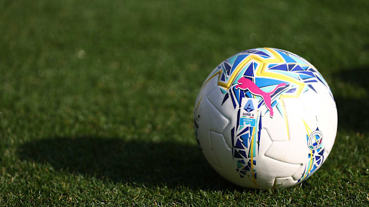 The official Serie A match ball Puma Orbita is seen prior to