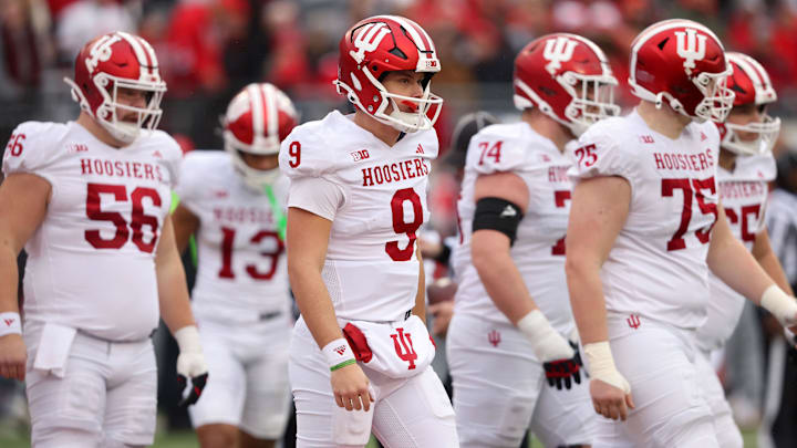 Indiana quarterback Kurtis Rourke (9) and the Hoosiers against Ohio State at Ohio Stadium. Indiana quarterback Kurtis Rourke (9) and the Hoosiers against Ohio State at Ohio Stadium.
