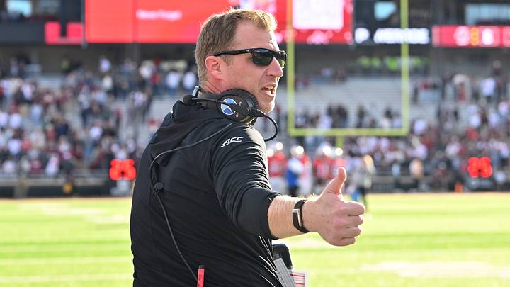 Nov 8, 2025; Chestnut Hill, Massachusetts, USA; Southern Methodist University Mustangs head coach Rhett Lashlee signals from the sideline during the second half against the Boston College Eagles at Alumni Stadium. Mandatory Credit: Eric Canha-Imagn Images Nov 8, 2025; Chestnut Hill, Massachusetts, USA; Southern Methodist University Mustangs head coach Rhett Lashlee signals from the sideline during the second half against the Boston College Eagles at Alumni Stadium. Mandatory Credit: Eric Canha-Imagn Images