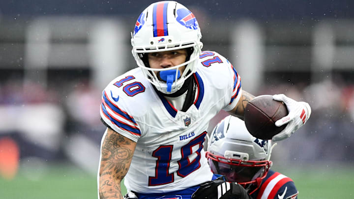 Buffalo Bills wide receiver Khalil Shakir runs against the New England Patriots during the first half at Gillette Stadium.