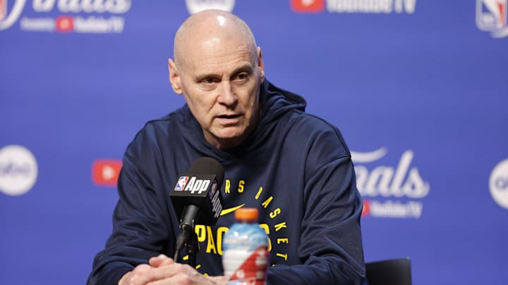 Indiana Pacers head coach Rick Carlisle during NBA Finals Media Day. 