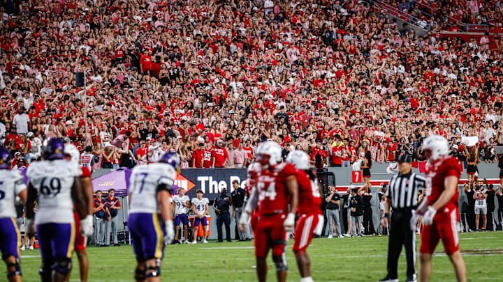 Aug 28, 2025; Raleigh, North Carolina, USA; North Carolina State Wolfpack fans during the first half of the game against East Carolina Pirates at Carter-Finley Stadium. Mandatory Credit: Jaylynn Nash-Imagn Images Aug 28, 2025; Raleigh, North Carolina, USA; North Carolina State Wolfpack fans during the first half of the game against East Carolina Pirates at Carter-Finley Stadium. Mandatory Credit: Jaylynn Nash-Imagn Images