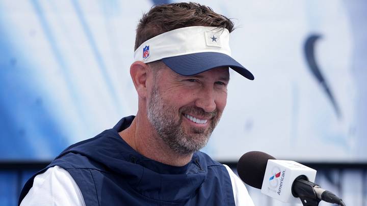 Dallas Cowboys Cowboys coach Brian Schottenheimer at training camp press conference at River Ridge Playing Fields. Dallas Cowboys Cowboys coach Brian Schottenheimer at training camp press conference at River Ridge Playing Fields.