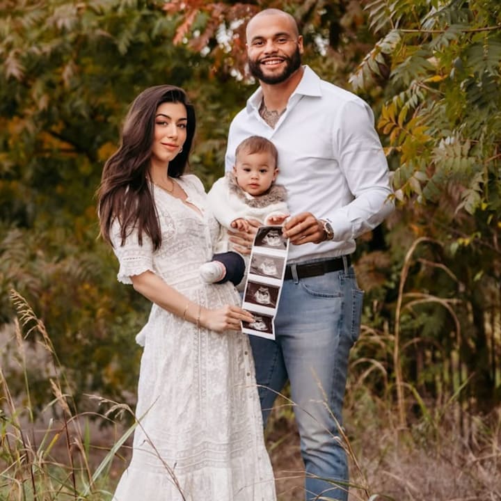 Dak Prescott, Sarah Jane Ramos show out in denim and Dior, baby bump pic at F1 Grand Prix Miami