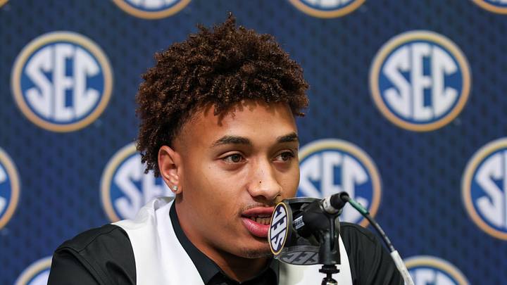 Jul 14, 2025; Atlanta, GA, USA; Vanderbilt Commodores safety Randon Fontenette answers media day questions during SEC Media Day at Omni Atlanta Hotel. Mandatory Credit: Jordan Godfree-Imagn Images Jul 14, 2025; Atlanta, GA, USA; Vanderbilt Commodores safety Randon Fontenette answers media day questions during SEC Media Day at Omni Atlanta Hotel. Mandatory Credit: Jordan Godfree-Imagn Images