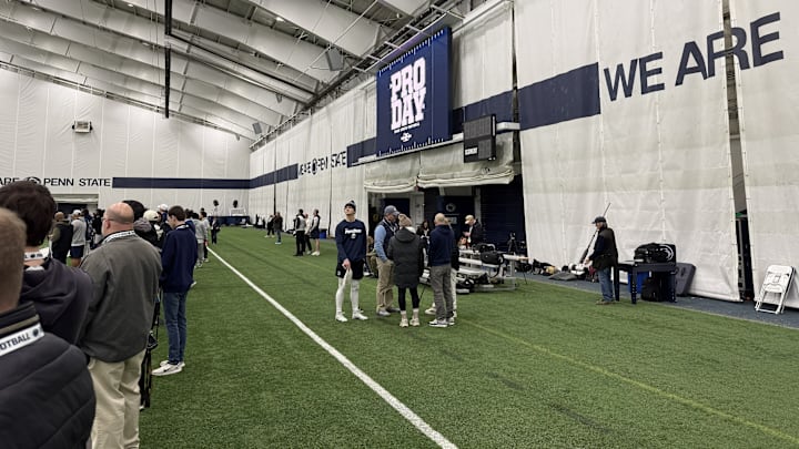 A view of Penn State's Holuba Hall during football Pro Day.