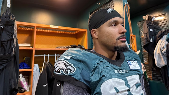 Eagles CB Michael Carter answers questions for the first time since being traded to the Eagles on Nov. 3.