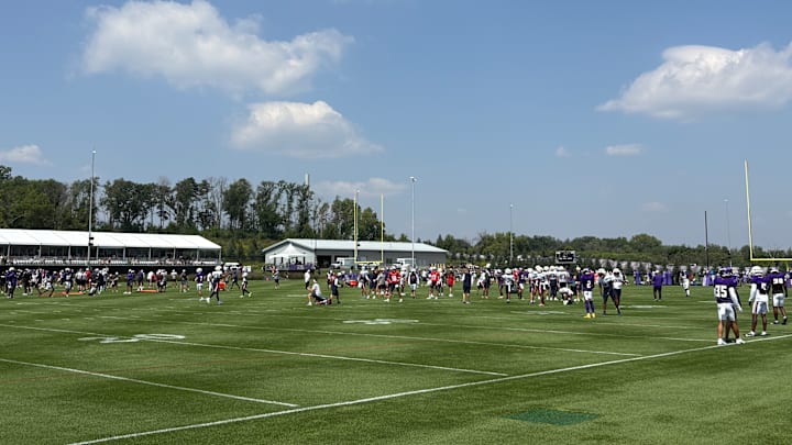 The Vikings and Patriots held their first of two joint practices on Wednesday at TCO Performance Center.