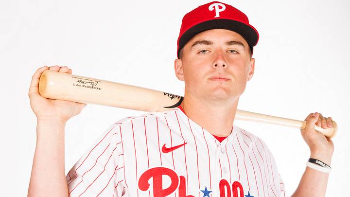 Feb 19, 2026; Clearwater, FL, USA; Philadelphia Phillies infielder Aidan Miller (81) poses for media day. Mandatory Credit: Morgan Tencza-Imagn Images Feb 19, 2026; Clearwater, FL, USA; Philadelphia Phillies infielder Aidan Miller (81) poses for media day. Mandatory Credit: Morgan Tencza-Imagn Images