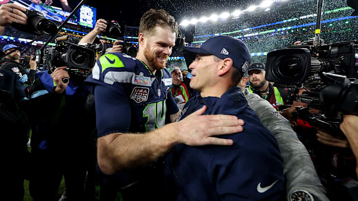 Sam Darnold led the Seahawks to a Super Bowl win in his first year with the team. 