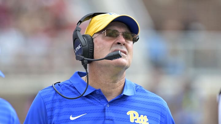 Oct 11, 2025; Tallahassee, Florida, USA; Pittsburgh Panthers head coach Pat Narduzzi during the second half against the Florida State Seminoles at Doak S. Campbell Stadium. Mandatory Credit: Melina Myers-Imagn Images Oct 11, 2025; Tallahassee, Florida, USA; Pittsburgh Panthers head coach Pat Narduzzi during the second half against the Florida State Seminoles at Doak S. Campbell Stadium. Mandatory Credit: Melina Myers-Imagn Images