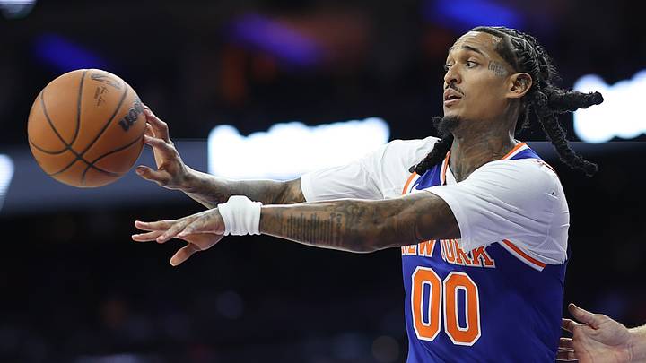 Oct 5, 2026; Philadelphia, Pennsylvania, USA; New York Knicks guard Jordan Clarkson (00) passes the ball against the Philadelphia 76ers during the second quarter at Xfinity Mobile Arena. Mandatory Credit: Bill Streicher-Imagn Images Oct 5, 2026; Philadelphia, Pennsylvania, USA; New York Knicks guard Jordan Clarkson (00) passes the ball against the Philadelphia 76ers during the second quarter at Xfinity Mobile Arena. Mandatory Credit: Bill Streicher-Imagn Images