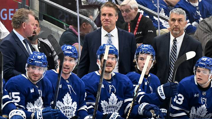 Sep 29, 2026; Toronto, Ontario, CAN; Toronto Maple Leafs head coach Jim Hiller watches game action in the third period against the Montreal Canadiens at Scotiabank Arena. Mandatory Credit: Dan Hamilton-Imagn Images Sep 29, 2026; Toronto, Ontario, CAN; Toronto Maple Leafs head coach Jim Hiller watches game action in the third period against the Montreal Canadiens at Scotiabank Arena. Mandatory Credit: Dan Hamilton-Imagn Images