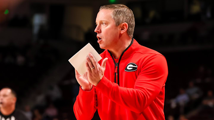 Mar 4, 2025; Columbia, South Carolina, USA; Georgia Bulldogs head coach Mike White directs his team against the South Carolina Gamecocks in the first half at Colonial Life Arena. Mandatory Credit: Jeff Blake-Imagn Images Mar 4, 2025; Columbia, South Carolina, USA; Georgia Bulldogs head coach Mike White directs his team against the South Carolina Gamecocks in the first half at Colonial Life Arena. Mandatory Credit: Jeff Blake-Imagn Images