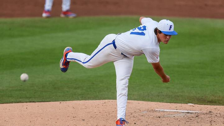 Florida's Caden McDonald was pulled for Russell Sandefer in the sixth inning of the Gators' loss to Troy. Florida's Caden McDonald was pulled for Russell Sandefer in the sixth inning of the Gators' loss to Troy.