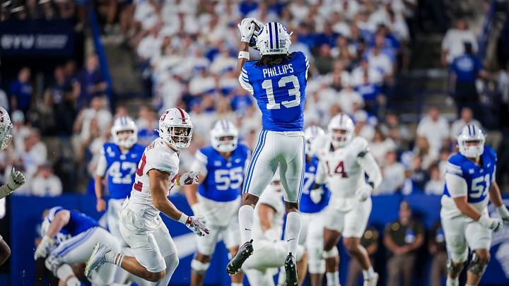 BYU wide receiver Jojo Phillips against Stanford BYU wide receiver Jojo Phillips against Stanford