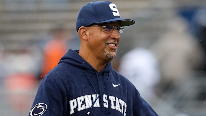 Penn State Nittany Lions head coach James Franklin walks on the field prior to the game against the FIU Panthers at Beaver Stadium. 