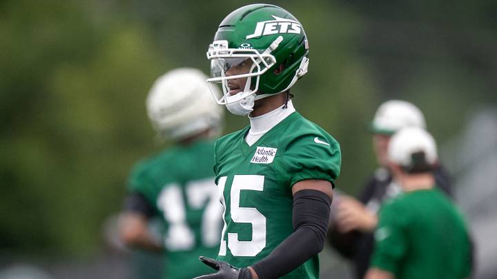 Jul 30, 2026; Florham Park, NJ, USA; New York Jets wide receiver Adonai Mitchell