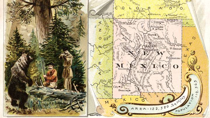 A 19th-century map of the New Mexico Territory featuring long-standing Spanish place names like Santa Fe and Albuquerque