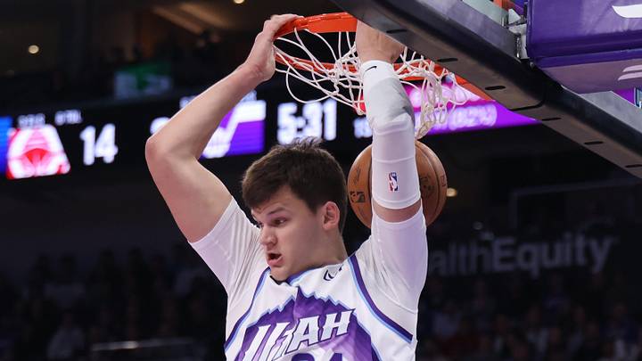 Oct 22, 2025; Salt Lake City, Utah, USA; Utah Jazz center Walker Kessler (24) dunks against the Los Angeles Clippers during the first quarter at Delta Center. Mandatory Credit: Rob Gray-Imagn Images Oct 22, 2025; Salt Lake City, Utah, USA; Utah Jazz center Walker Kessler (24) dunks against the Los Angeles Clippers during the first quarter at Delta Center. Mandatory Credit: Rob Gray-Imagn Images