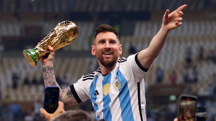 Lionel Messi tras ganar la Copa del Mundo en Qatar 2022 con la selección argentina