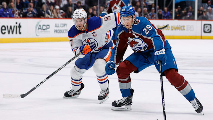 Connor McDavid and Nathan MacKinnon top the odds list to win the Hart Trophy next season.