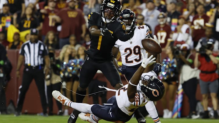 Bears safety Elijah Hicks sprawls for an interception attempt on a deflected pass last year in Washington. Bears safety Elijah Hicks sprawls for an interception attempt on a deflected pass last year in Washington.