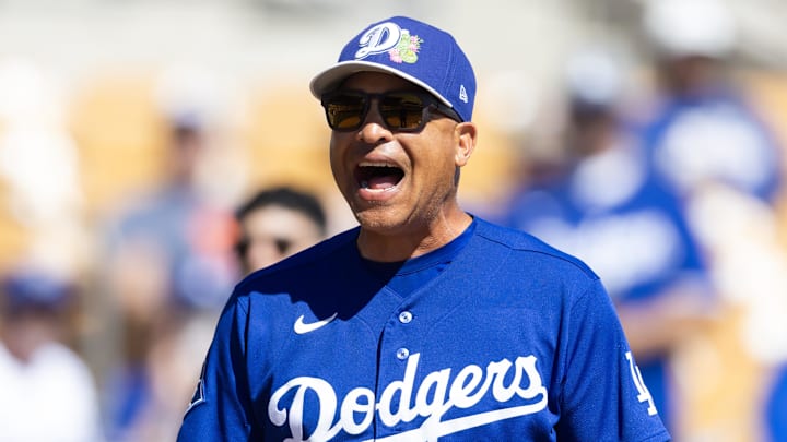 Mar 4, 2026; Glendale, AZ, USA; Los Angeles Dodgers manager Dave Roberts against Team Mexico during a spring training game at Camelback Ranch. Mandatory Credit: Mark J. Rebilas-Imagn Images Mar 4, 2026; Glendale, AZ, USA; Los Angeles Dodgers manager Dave Roberts against Team Mexico during a spring training game at Camelback Ranch. Mandatory Credit: Mark J. Rebilas-Imagn Images