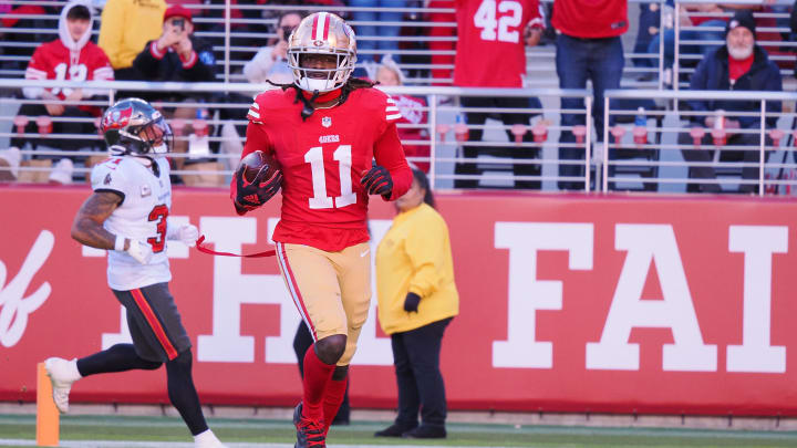 Nov 19, 2023; Santa Clara, California, USA; San Francisco 49ers wide receiver Brandon Aiyuk (11) Nov 19, 2023; Santa Clara, California, USA; San Francisco 49ers wide receiver Brandon Aiyuk (11)