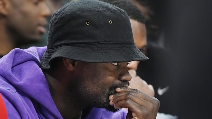 Mar 21, 2025; Minneapolis, Minnesota, USA; New Orleans Pelicans forward Zion Williamson (1) watches his team from the bench as they play the Minnesota Timberwolves in the fourth quarter at Target Center. Mandatory Credit: Bruce Kluckhohn-Imagn Images Mar 21, 2025; Minneapolis, Minnesota, USA; New Orleans Pelicans forward Zion Williamson (1) watches his team from the bench as they play the Minnesota Timberwolves in the fourth quarter at Target Center. Mandatory Credit: Bruce Kluckhohn-Imagn Images
