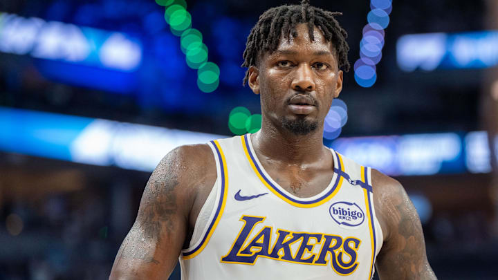 Apr 27, 2025; Minneapolis, Minnesota, USA; Los Angeles Lakers forward Dorian Finney-Smith (17) heads to the sidelines to inbound the ball against the Minnesota Timberwolves in the third quarter during game four of first round for the 2025 NBA Playoffs at Target Center. Mandatory Credit: Matt Blewett-Imagn Images Apr 27, 2025; Minneapolis, Minnesota, USA; Los Angeles Lakers forward Dorian Finney-Smith (17) heads to the sidelines to inbound the ball against the Minnesota Timberwolves in the third quarter during game four of first round for the 2025 NBA Playoffs at Target Center. Mandatory Credit: Matt Blewett-Imagn Images