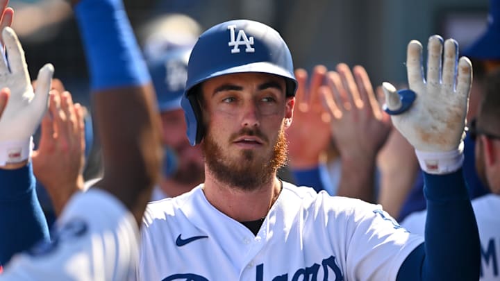 Oct 2, 2022; Los Angeles, California, USA;  Los Angeles Dodgers center fielder Cody Bellinger (35)