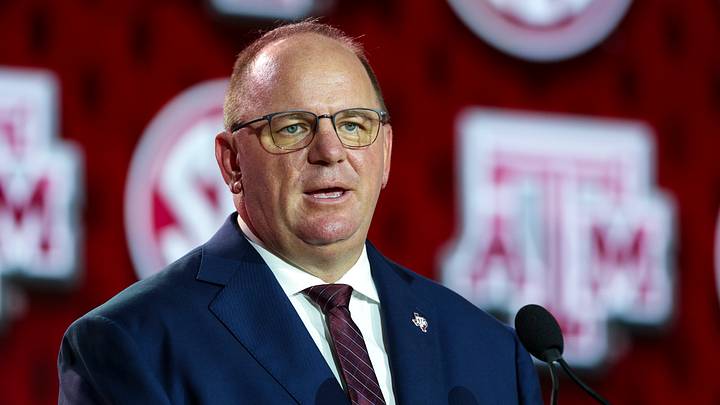 Texas A&M Aggies head coach Mike Elko speaks to the press during SEC Football Kickoff Media Day at the Tampa Marriott. Texas A&M Aggies head coach Mike Elko speaks to the press during SEC Football Kickoff Media Day at the Tampa Marriott.