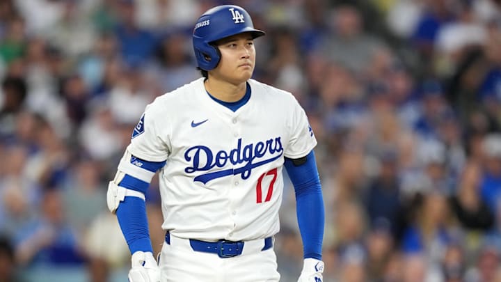Oct 17, 2025; Los Angeles, California, USA; Los Angeles Dodgers two-way player Shohei Ohtani (17)
