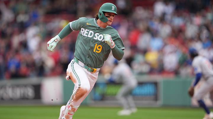 Sep 25, 2026; Boston, Massachusetts, USA;  Boston Red Sox left fielder Roman Anthony (19) runs out a triple against the Chicago Cubs during the seventh inning at Fenway Park.  Mandatory Credit: Gregory Fisher-Imagn Images
