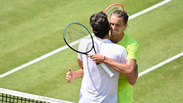 Taylor Fritz defeated Alexander Zverev to win the BOSS OPEN. Taylor Fritz defeated Alexander Zverev to win the BOSS OPEN.